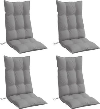 vidaXL Vidaxl - Cojines De Silla Con Respaldo Alto 4 Uds Tela Oxford Gris