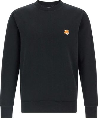 Maison Kitsuné Heren, Sweatshirts & Hoodies, Zwart, Maat: M Katoen