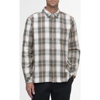 Barbour Hawthorn Plaid Brushed Cotton Button-Up Shirt in Whisper White at Nordstrom Rack, Size Xx-Large