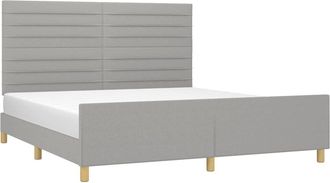 vidaXL Cama Sin Colch&oacute;n Tela Gris Claro 180x200 Cm Vidaxl