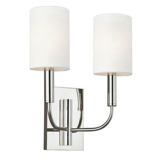 Loops Twin Wall Light Sconce Highly Polished Nickel Finish LED E14 60W Bulb d00641 in Metallics