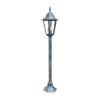 Netlighting FIRENZE Outdoor 104cm Bollard Black Silver IP44 104x21cm in Grey | Size: 104x21 cm