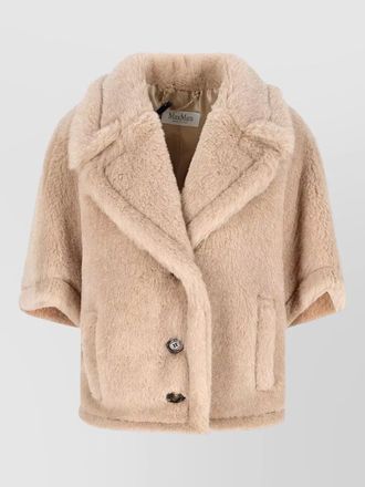 Max Mara alpaca wool silk teddy cape jacket