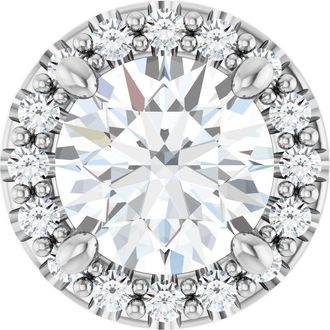 Diamond2Deal 14k Gold 5/8ct Lab-Grown Diamond Halo-Style Pendant
