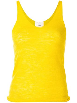 Onefifteen fine knit tank top - women - Nylon/Mohair/Merino - M - Yellow