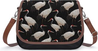 Generic Red-crowned Crane Birds Fashion Womens Crossbody Bags Novelty Handbag Shoulder Bag Purse