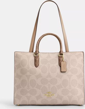 Coach Maggie Tote Bag In Blocked Signature Canvas
