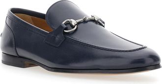Gucci Mens Loafers Jordan Blue Leather Calf
