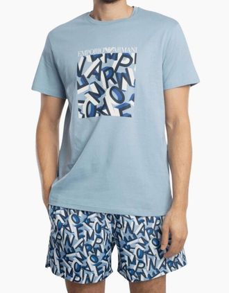 Emporio Armani Mens Swim Wear Sky Blue Short Set - Size: 32/30/31