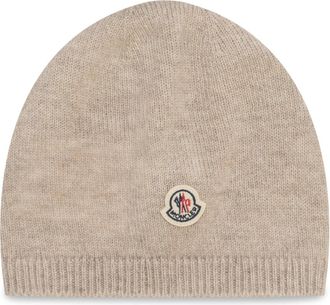 Moncler Cashmere Beanie - unisex - Hoeden - Beige - 2XS - Kasjmier - Accessoires