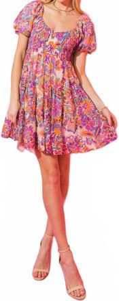 Flying Tomato Ava Smocked Bodice Dress In Pink