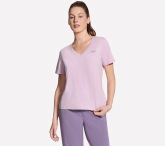 Skechers T-Shirt SKECHERS T-Shirt 1/2 Arm, Damen, Gr. XXL (50/52), misty mauve, Obermaterial: 94% Baumwolle, 6% Elasthan, Shirts T-Shirt, f&uuml;r Erwachsene, sport