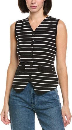Gracia Vertical Striped V-Neck Vest