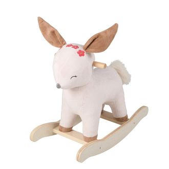 Maisons du monde Balanc&iacute;n en forma de cierva beige, rosa y dorado