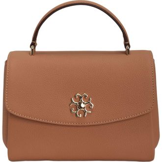 Gorski Top Handle Leather Bag with Crossbody Strap in Tan at Nordstrom