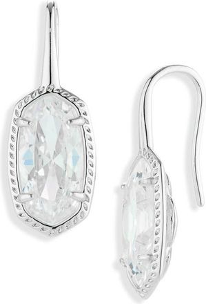 Kendra Scott Lee Luxe Drop Earrings in Silver White Cubic Zirconia at Nordstrom