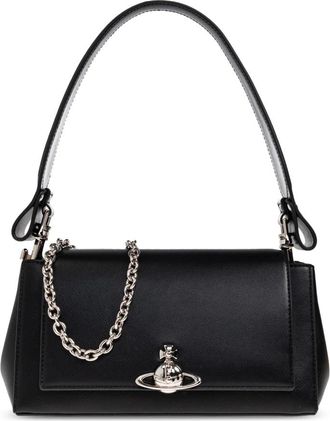 Vivienne Westwood Hazel Medium Schoudertas - Dames - Schoudertassen - Zwart - ONE Size - Katoen - Tassen