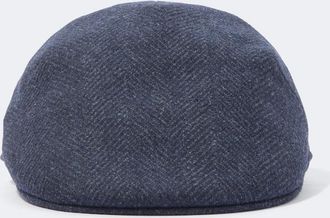 Borsalino Parigi herringbone virgin wool flat cap
