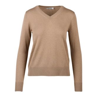 Max Mara V-hals Trui - Dames - Truien - Beige - Maat: S Wol