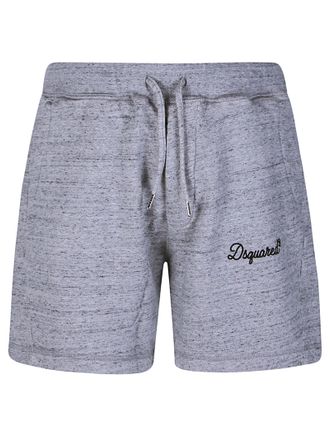 Dsquared2 Grey Cotton Logo Shorts