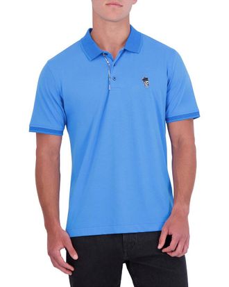 Robert Graham Archie 2 Skull Appliqué Polo in Coral at Nordstrom, Size ...