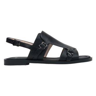 Estro & Luminara Strappy Sandals - female - Estro - Flat Sandals - Black - 4 UK - Shoes