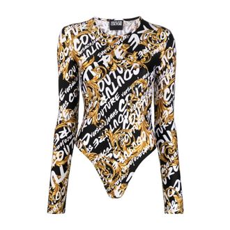 Versace Jeans Couture Baroque Print Bodysuit - female - Versace Jeans Couture - Full-Body - Black - L - Tops