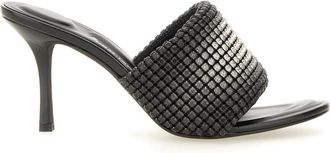 Alexander Wang Heiress 85 Mule Sandal - Dames - Muiltjes - Zwart - 37 1/2 EU - Leer - Schoenen