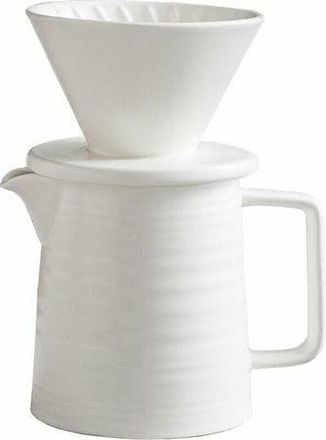 OEM Juego De Cafetera De 500 Ml, Con Gotero Y Decantador De Cer&aacute;mica V60 De Primera Calidad, Cafetera De Filtro Dom&eacute;stica Para 1-2 Tazas (blanca)
