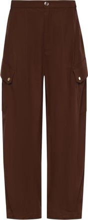 Pinko Wijde broek - Dames - Wijde Broeken - Bruin - XS - Katoen - Broeken