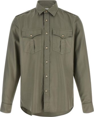 Brunello Cucinelli Bicolor Cotton Mens Blouse