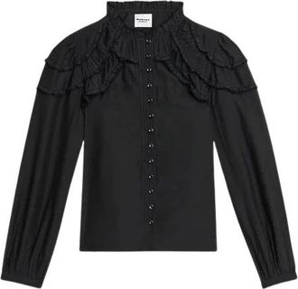 Isabel Marant Christa Blouse - Dames - Blouses - Zwart - XS - Katoen - Overhemden