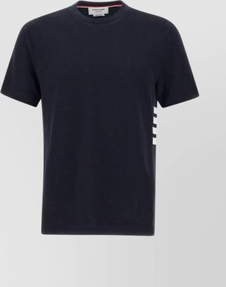 Thom Browne crew neck piqu&eacute; cotton t-shirt