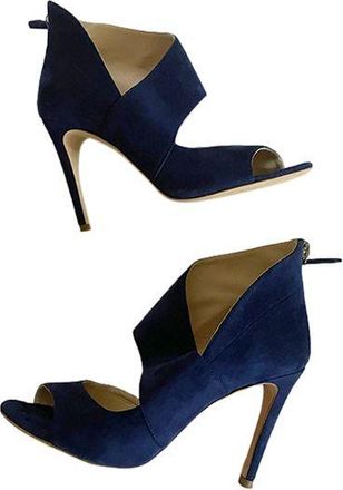 Miu Miu Navy Cutout Suede Pumps Size 37