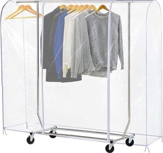 OEM Funda Para Perchero, Transparente, Con 2 Cremalleras, Impermeable Y A Prueba De Polvo, 180 X 50 X 152 Cm