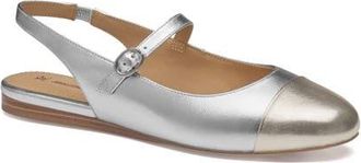 Johnston & Murphy Claire Mary Jane Slingback Flat in Metallic Sheepskin at Nordstrom, Size 8.5