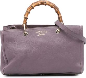 Gucci Pre-owned Gucci Medium Calfskin Bamboo Shopper Satchel Ladies 323660 520981