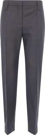 Versace Geklede wollenblend broek - Dames - Chinos - Bruin - S - Wol - Broeken