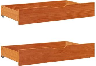 vidaXL Under-Bed Drawers 2 pcs Wax Brown 90x55x17 cm Solid Wood Pine vidaXL
