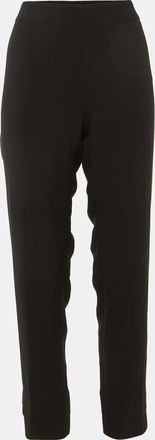 Emporio Armani Black Crepe Regular Fit Pants