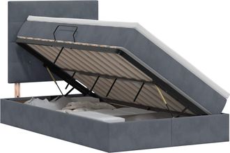 vidaXL Cama Con Almacenamiento Y Colch&oacute;n Gris Oscuro 120 X 200 Cm Vidaxl