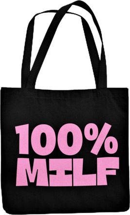 Generic Funny Mum Shopper / Totebag- 100% MILF (Black)