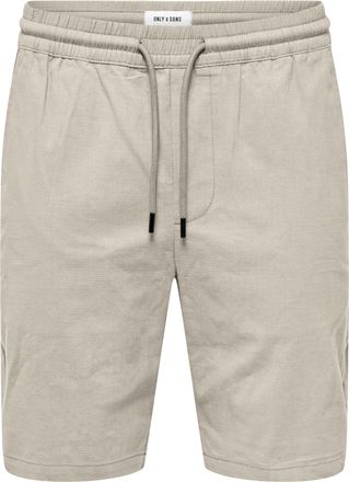 Only & Sons Chinoshorts ONLY & SONS ONSCAPRI SLIM SLUB CHINO SHORTS OTL, Herren, Gr. XXL, N-Gr, beige (silber lining), Web, Obermaterial: 98% Baumwolle, 2% Elasth