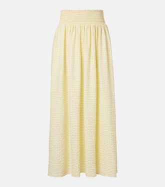 Montce Swim Millie gingham cotton maxi skirt