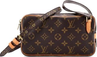 Louis Vuitton Pochette Marly Bandouliere in tela con monogramma e tracolla - Marrone