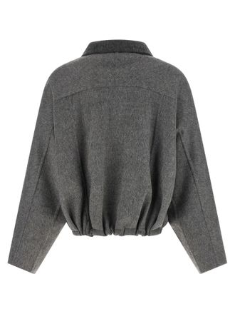 Brunello Cucinelli Womens Gray Virgin Wool Full-Length Jacket Clothing