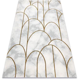 RugsX Rugsx - Alfombra Emerald Exclusivo 1016 Glamour, Elegante Art Deco, M&aacute;rmol Crema / Oro Beige 160x220 Cm