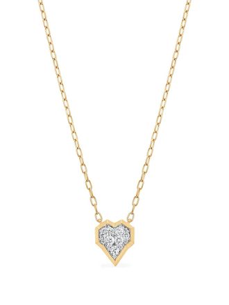 Sara Weinstock 18K yellow gold Honey Comb Heart diamond necklace
