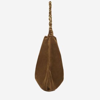 Saint Laurent Womens Amalia Suede Bag Brown Lambskin Shoulder