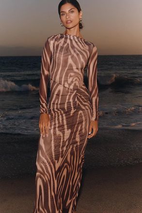 Suboo Long-Sleeve Flared Midi Dress